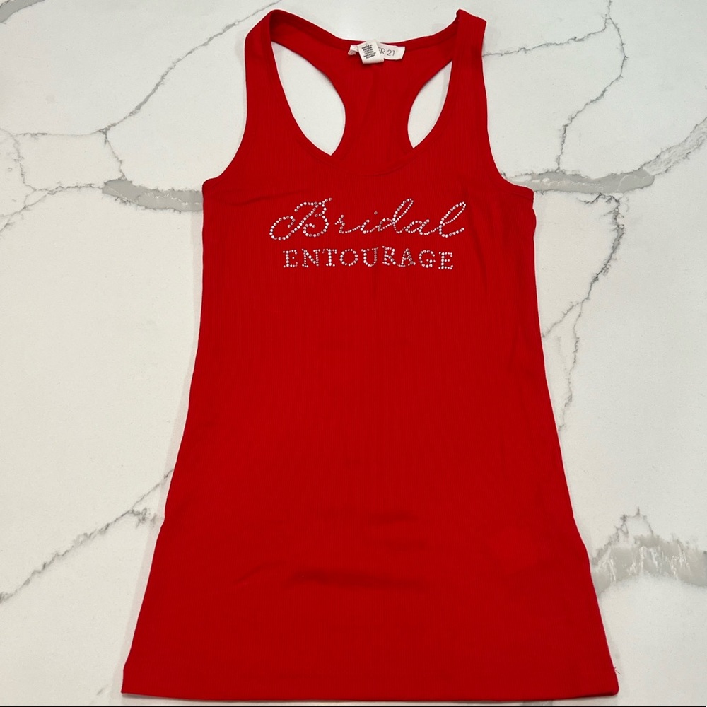 Red tank bridal party shirt